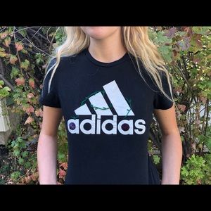 Adidas floral embroidered tshirt
